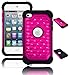 Bastex Heavy Duty Hybrid Case for Touch 4, 4th Generation iPod - Black Silicone with Hot Pink Diamond Crystal