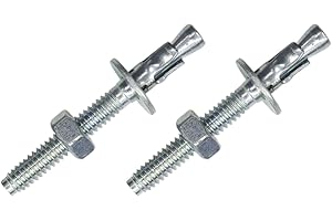 Qlvily 40PCS 1/4" x 2-1/4" Wedge Anchor, Concrete Anchors, Zinc Plated