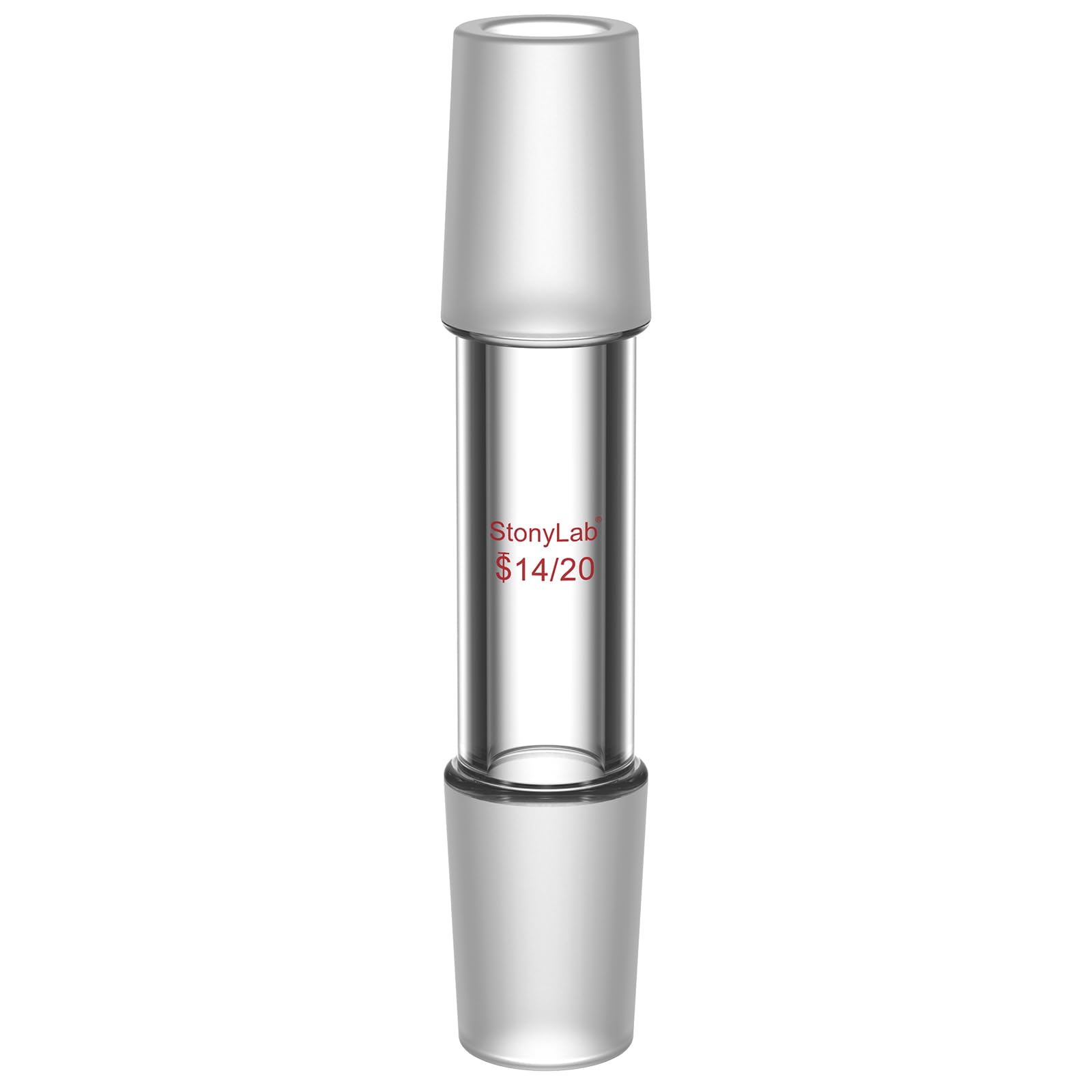 stonylab Borosilicate Glass Straight Connecting Adapter, 30 mm Between Two 14/20 Inner Joints for Laboratory
