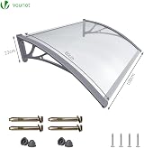 VOUNOT Front Door Canopy Outdoor Awning 100x80 cm Grey view 4