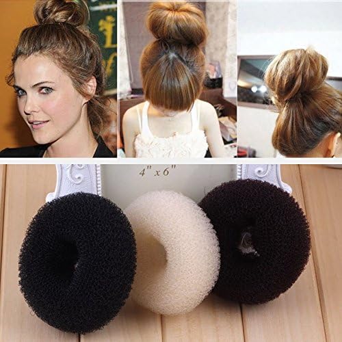Fashion Easy Design Style Hair Like A Bun Hair Elastic Bands for Women and Girls Headbands Hair Accessories Donut Head-wear (Beige)