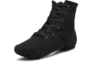 foralod Canvas Jazz Shoes for Woman Black Jazz Dance Shoes Jazz Boots for Women Girls Adult