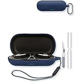 Case for Raycon Open Earbuds True Wireless Bluetooth Headphones,Soft Protective,BOVUGAC Silicone Case Cover with Keychain & Cleaning Kit & Lanyard for Raycon Open Earbuds-Blue