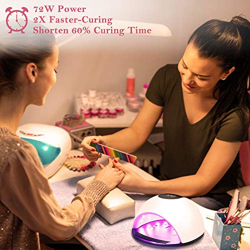 UV LED Nail Dryer, Vimpro Gel UV Nail Lamp 72W Curing Lamp Professional Nail Cure Light with 4 Timer Setting, Automatic Sensor for Gels Polishes
