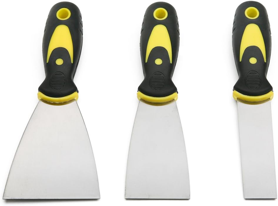 COTTAM Soft Grip Scraper Set (Pack of 3), in Sizes 1", 2" & 3", for DIY Wallpaper & Paint Removal, Decorating - Image 3