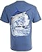 Guy Harvey Men's Marlin Boat T-Shirt, Aqua Blue, M