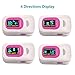 Fingertip Pulse Oximeter by LotFancy - Spo2 Blood Oxygen Saturation Monitor with Lanyard, Large OLED Display, Portable for Sports Use, FDA Approved (Pink)