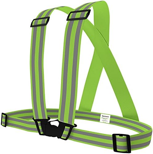 Sportazon Running Reflective Vest Perfect for Jogging Cycling Biking Walking Durable Elastic Belt Provides High Visibility for Runners at Night. Easily Adjustable Over Sports Gear and Clothing
