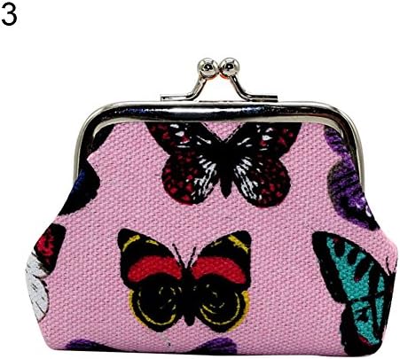 VelvxKl Stylish Retro Girl Mini Lightweight Kiss Lock Butterfly Cash Coin Storage Purse Wallet
