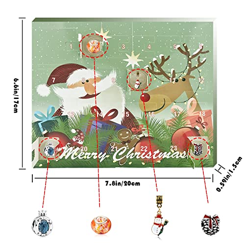 Advent Calendar 2022 for Girl,Christmas Countdown Calendar,24-Days Xmas Gifts for Kids DIY Charm Bracelet Making Kit,Best Friend Gifts for Adult Women
