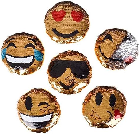 Rhode Island Novelty 5 Inch Emoji Sequin Plush Pack of 12