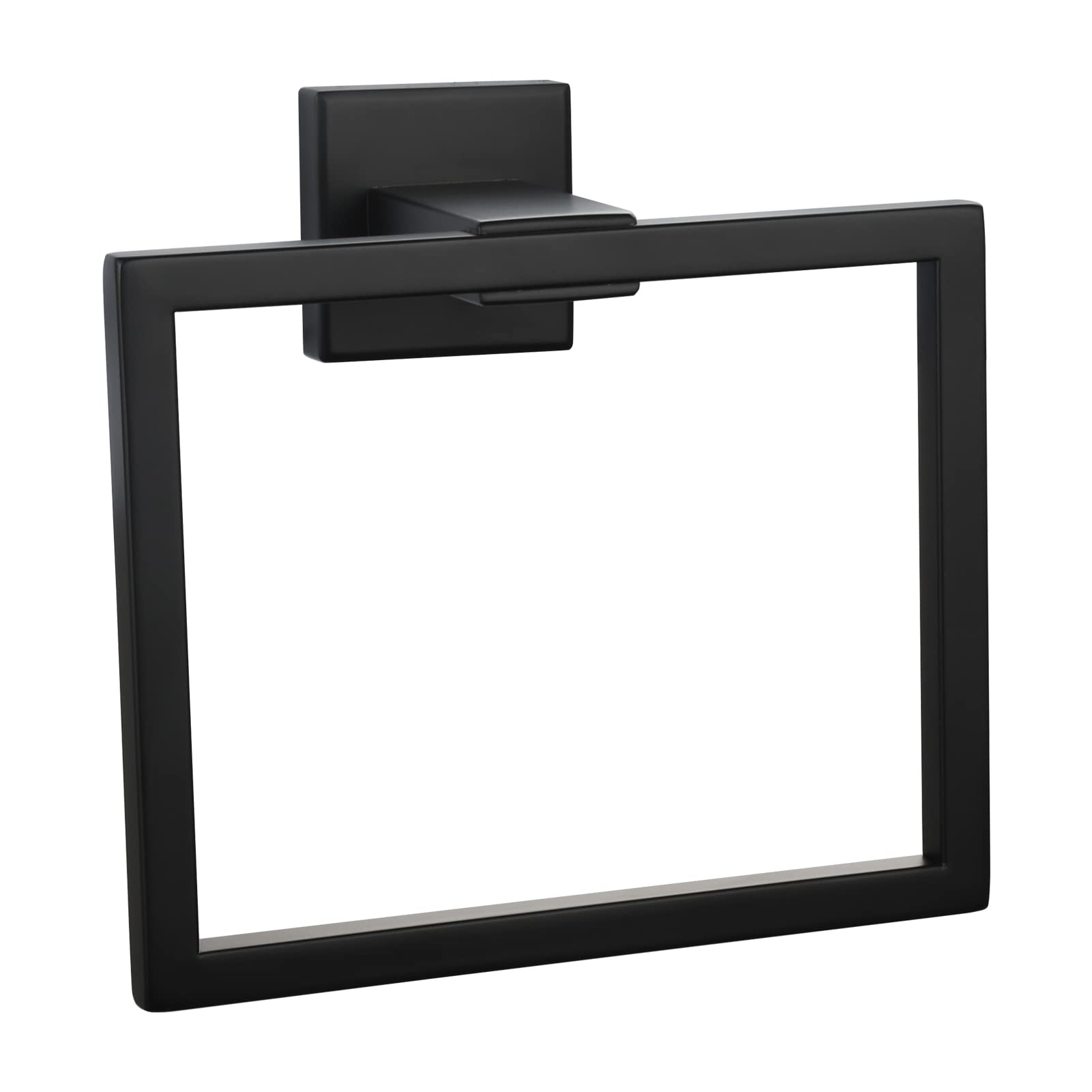 Tecmolog Black Hand Towel Holder Stainless Steel Square Towel Ring for Bathroom Wall Mount, SBH239B