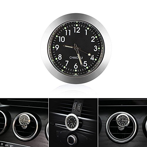Car Dashboard Clock, ONEVER Small Round Analog Quartz Clock Charming