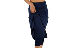 CZRLHYT Womens Skorts Modest Knee Length Skirts Athletic Midi Active Running Skirt