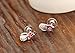 Cat Stud Earrings Screw Back Earring Pink Crystal EGW156