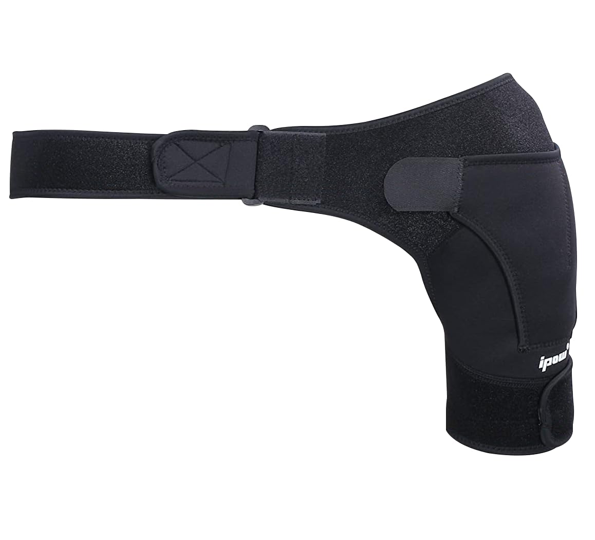 ipow Adjustable Unisex Shoulder Support Brace Strap Fits Left or Right Shoulder Helps Shoulder Stability - S