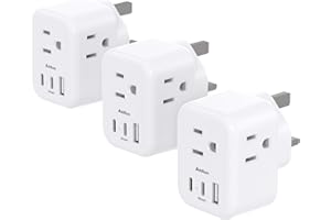 US to UK Plug Adapter 3 Pack, Addtam Type G Travel Plug with 3 Outlets 3 USB Ports(2 USB C), UK Power Adaptor for USA to England London British Ireland Scotland Dubai Hong Kong Kenya