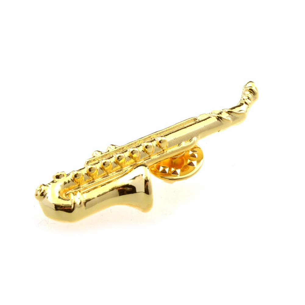 Vcufflinks Gold Saxophone Sax Music Brooch Lapel Pin