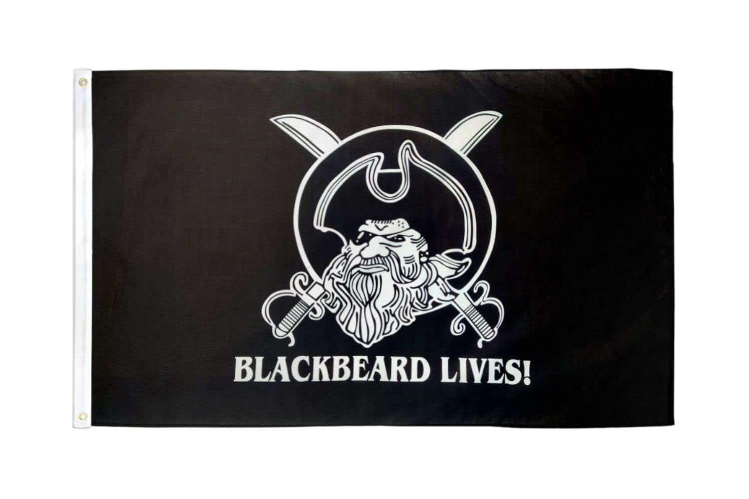 AZ FLAG - Pirate Blackbeard Lives Flag - 3x5 Ft - 100D Polyester Pirates Banner with Two Metal Grommets - Fade Resistant - Vivid Colors - 3' x 5' Feet - 150x90 Cm