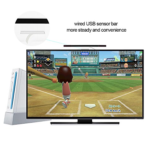 Maliralt Wii Sensor Bar with USB Wired, LP05 Wired Receiver Infrared Sensor Bar Motion Sensor Inductor by USB Wired Cable with Stand for Nintendo Wii/Wii U Console