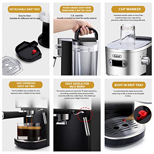 Gevi Espresso Machines 20 Bar Fast Heating Automatic Cappuccino Coffee