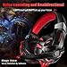 PC Gaming Headset, ONIKUMA 7.1 Surround Sound USB Gaming Headset, Crystal Clear Sound with Noise Isolating Mic, Over-ear Deep Bass Volume Control LED Light for PC Mac Computer Gamers Laptop (Red)