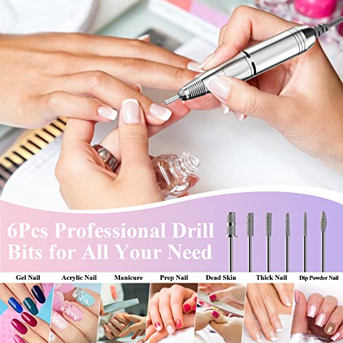 Professional Electric Nail Drill for Acrylic Nails, 30000rpm Portable