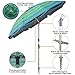 Blissun 7.2' Portable Beach Umbrella with Sand Anchor, Tilt Pole, Carry Bag, Air Vent (Orange Stripe)
