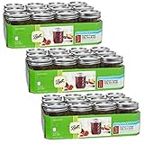 Ball Jar Crystal Jelly Jars with Lids and Bands, 8-Ounce, Quilted, Set of 12 (3 Pack)