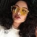 Ecurson Women Fashion Cat Eye Shades Sunglasses Integrated UV Candy Colored Glasses (Yellow)