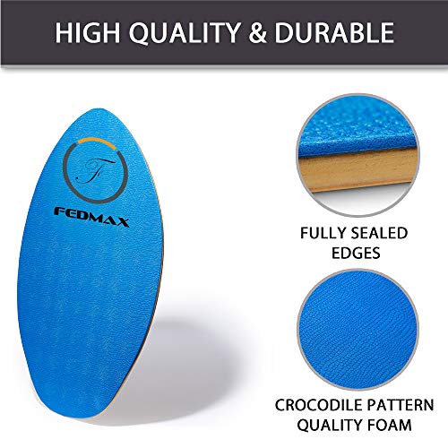 Fedmax Skimboard with IXPE Foam Traction, No Wax Needed 120lbs. to