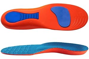 Sports Shock-absorbing Insoles Soft Bottom Sweat-absorbing Flat Arch Full Pad Heel Insoles, Size:W:7-7.5(Sky Blue)