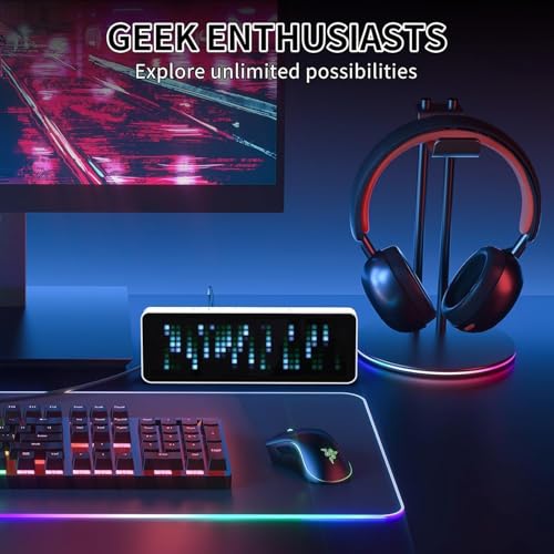ULANZI TC001 Smart Pixel Clock, Gaming Setup Digital Alarm Clock with Weather - Awtrix Simulator - WiFi Connect, Social Media Counter, Retro Pixel Art Clock for Gaming Room,Bedside, Office Decor