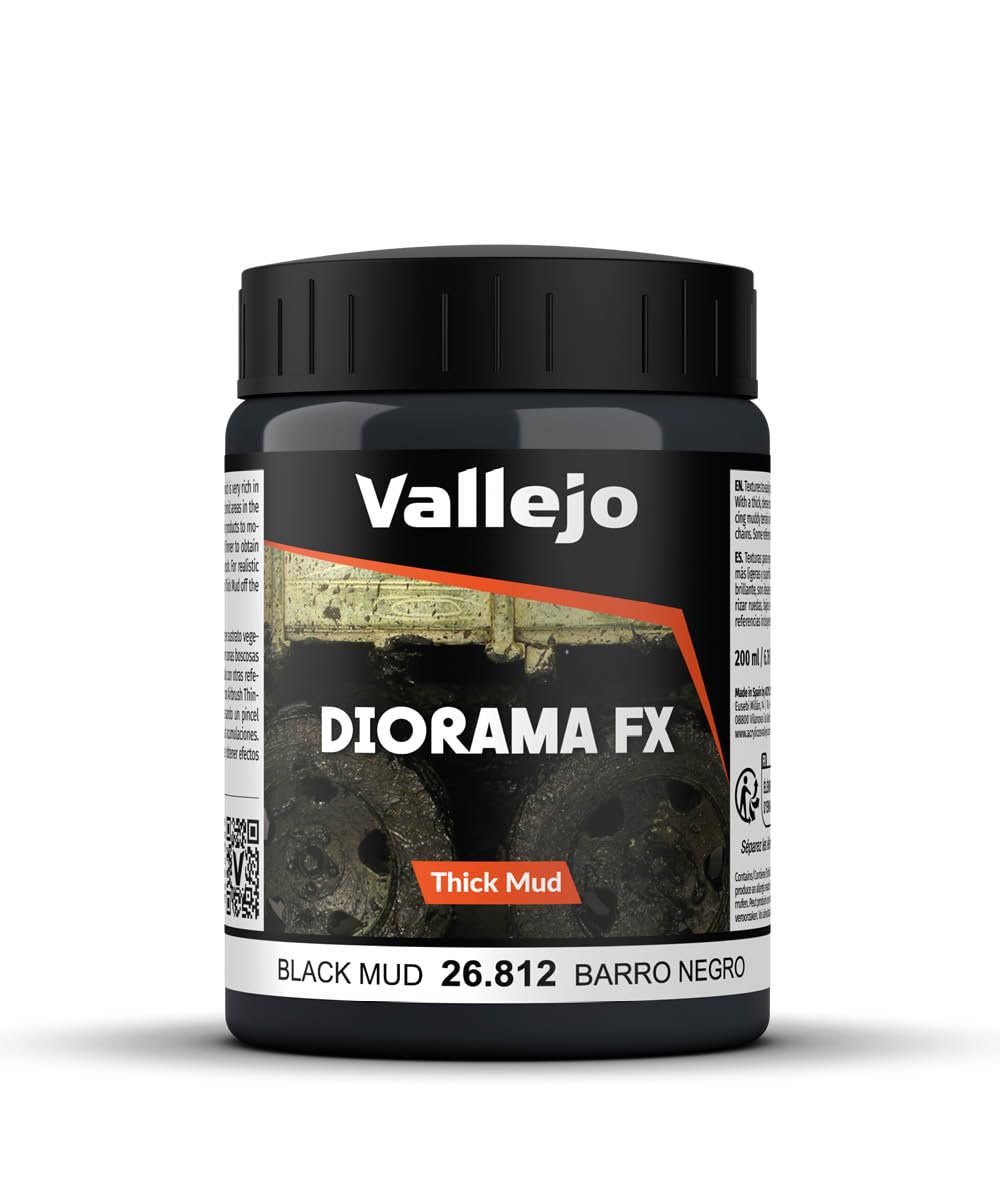 AV Vallejo Weathering Effects 200ml - Black Thick Mud, VAL26812