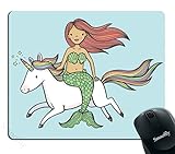 Smooffly Gaming Mouse Pad Custom,Cute Mermaid Girl