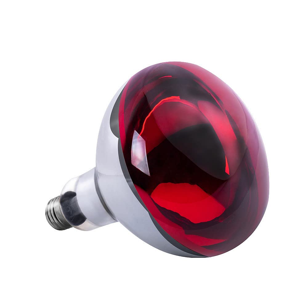 Photo 1 of runquiz BR40 Red Heat Lamp Bulbs, 250 Watt Infrared Light Bulb, E26 Medium Base, for Bathroom/Light Therapy Heat Bulb & Pet Poultry Incandescent Heat Lamp, Infrared Bulb 1Pack