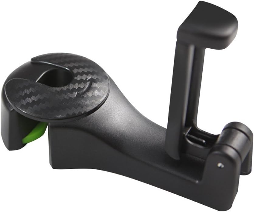 Car Headrest Hook,1PCS Universal Car Back Seat Hanger Holder Hook with Cell Phone Bracket Stand for Bag Purse Cloth Grocery 17.5lbs (Black, Type B) (Black-B)