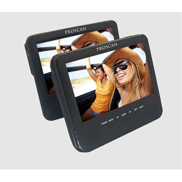 PROSCAN 7″ DUAL SCREEN PORTABLE DVD PLAYER PDVD7751...