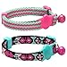 Blueberry Pet Geometric Cat Collar with Bells, 2 Pack, Breakaway Cat Collars, Adjustable for Boy & Girl Cats, Neck 9
