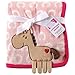 Hudson Baby Unisex Baby Plush Blanket, Pink Horse, One Size