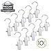 Pro Chef Kitchen Tools Stainless Steel Hanging Swivel Clip Hook - Set of 10 Swiveling Spring Clips with Hooks to Display Hang Boots, Caps, Hats, Laundry Hanger Metal Clothespin Clamps Replacement