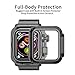 Apple Watch 4 Case, 44mm, with Strap Bands,Rugged Protective, Full Body, Shockproof, Impact Resistant, and Bulit-in Screen Protector for Apple Watch Series 4 (Black, 44mm)