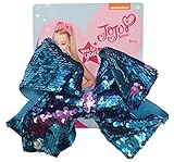 JoJo Siwa Large Cheer Hair Bow (Blue Reversible Sequins)