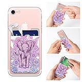 ZUSLAB Phone Credit Card Holder Wallet Pouch Slim Flexible Removable Adhesive Sticker - Smart Pocket (Elephant 3)