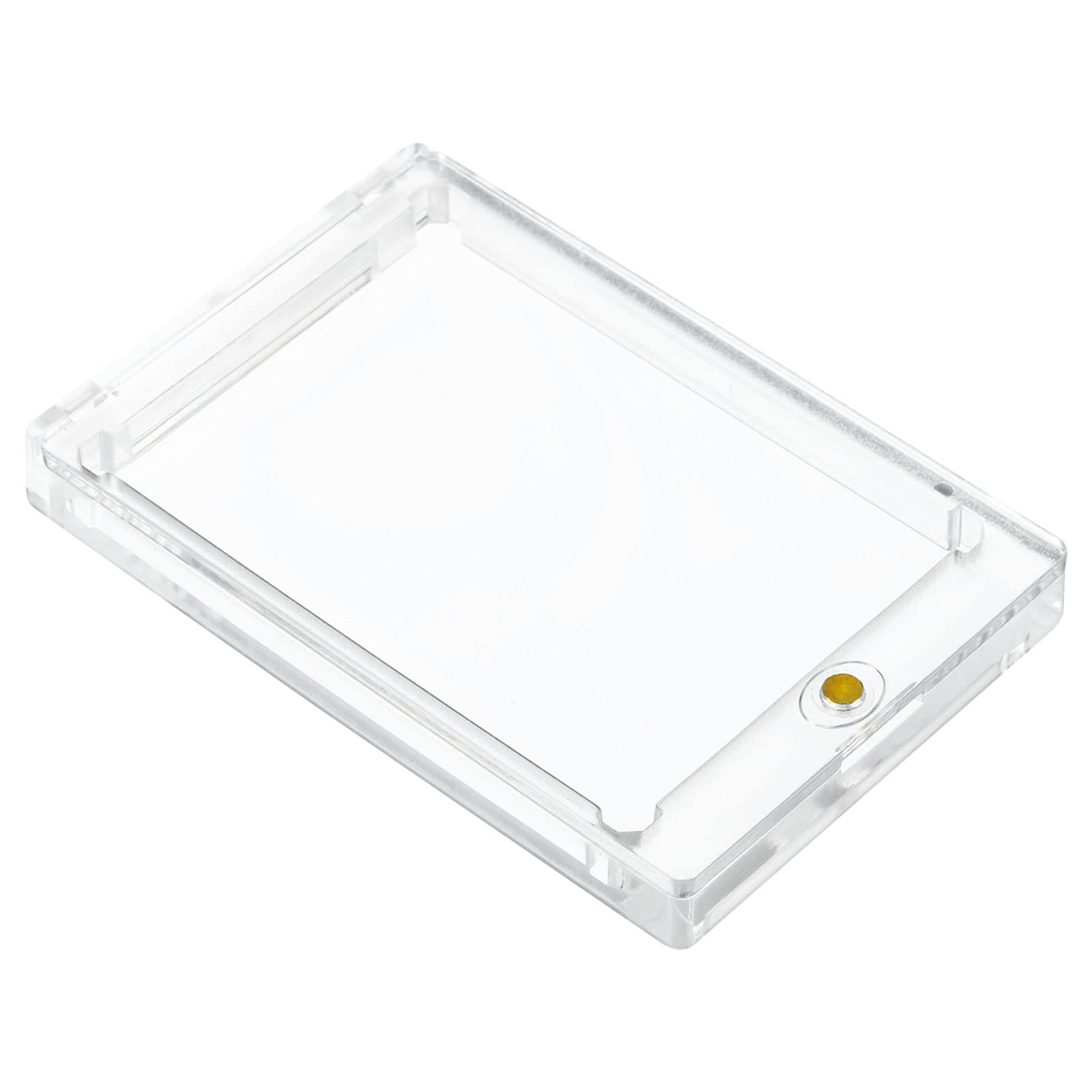 PATIKIL 4"x3"x0.51" Magnetic Card Holder, 260PT Hard Plastic Clear Trading Card Protector for Sports Card Baseball Card Standard Card Storage, Golden