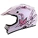 IV2 Youth / Kid Size White Pink Butterfly Motorsports Motocross, ATV, UTV, Dirt Bike Helmet [DOT] (L)