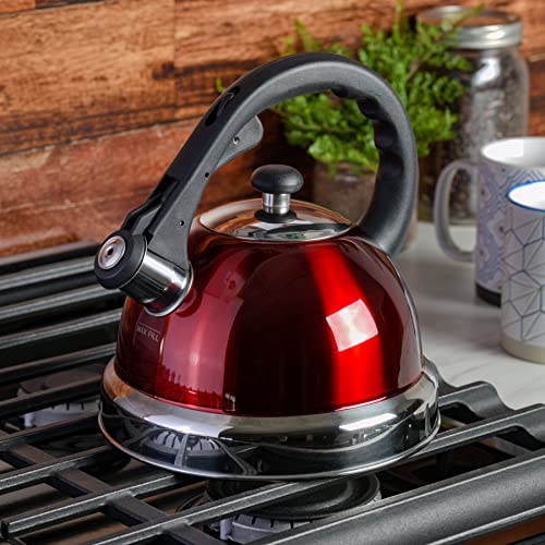 Mr Coffee Claredale Stainless Steel Whistling Tea Kettle, 2.2Quart