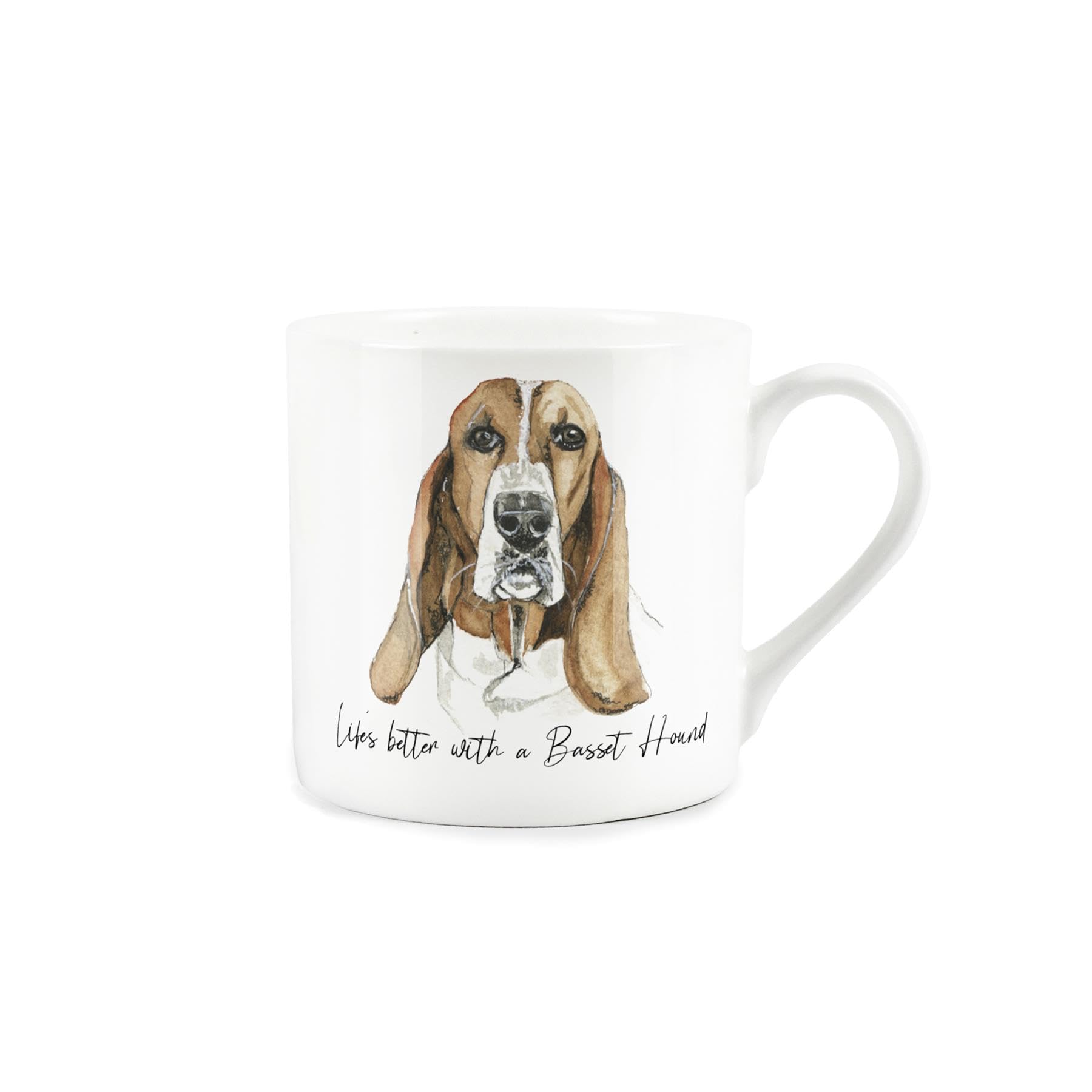 Purely Home Basset Hound Mug - Lifes Better with a Basset Hound Bone China White Mug - Tea/Coffee Gift for Dog Lovers