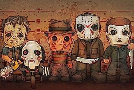 Amazon バナナバスキラーラインナップ クラシックホラー映画キャラクター ポスター 24x36 アートフレーム ポスター オンライン通販