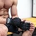 Gym Padding Gloves with Wrist Support for Lifting, Bodybuilding Gloves for Weightlifting Grip, Black L